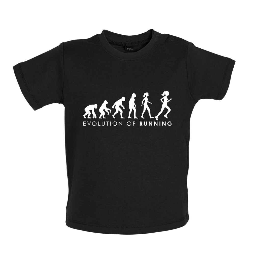 Evolution Of Woman Running Baby T Shirt