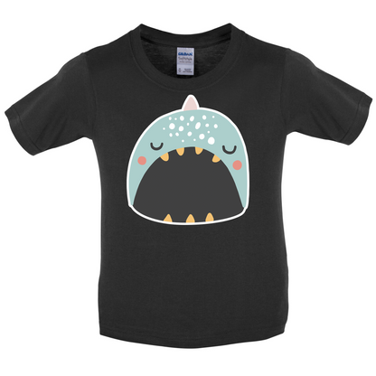 Smiley Face Narwhal Kids T Shirt