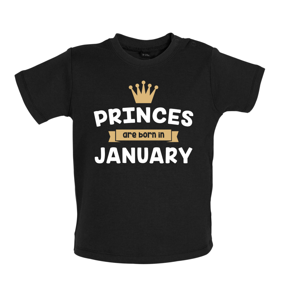 Princes Are Born In January Baby T Shirt