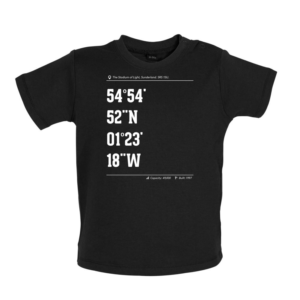 Stadium Coordinates Sunderland Baby T Shirt