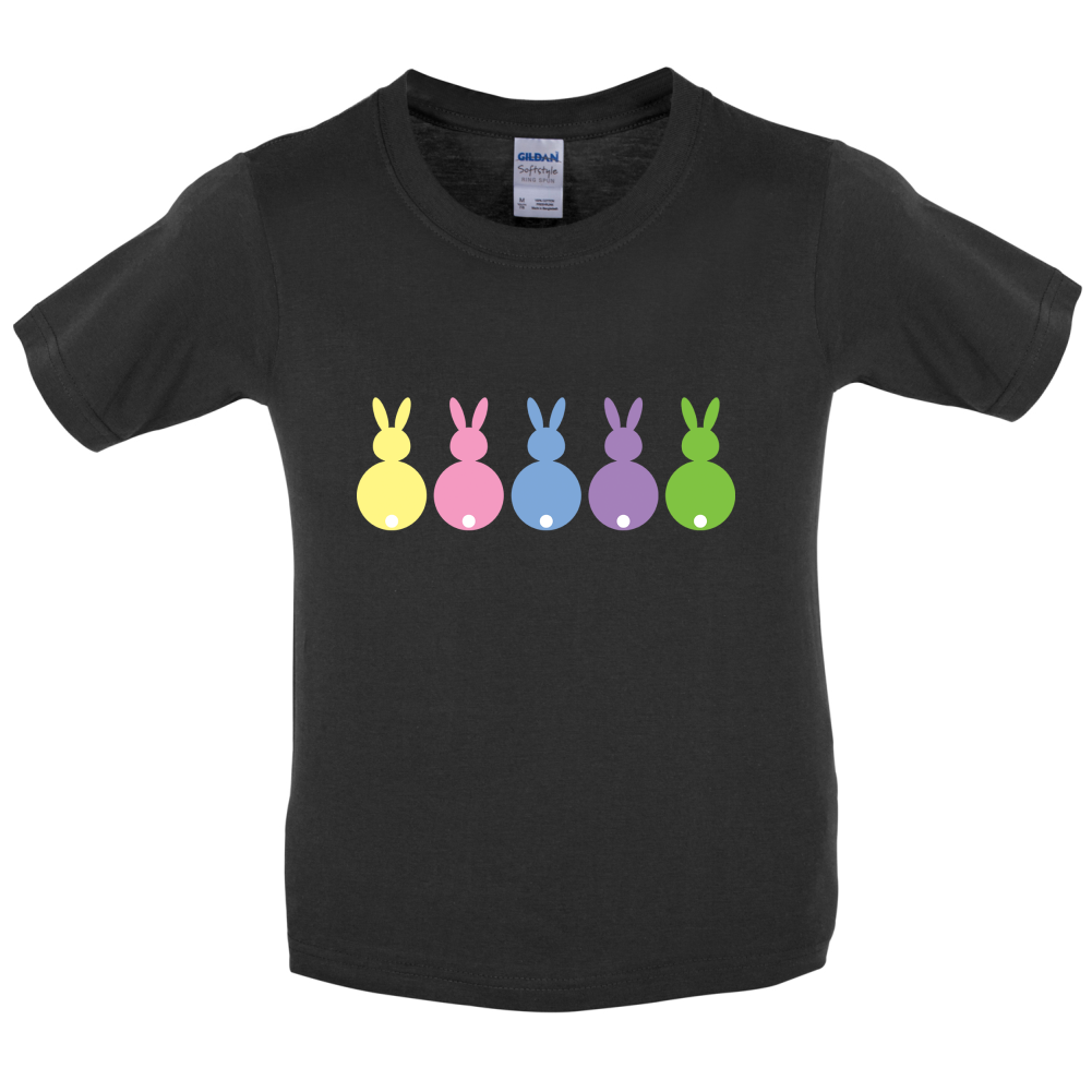 Multi Colour Easter Bunny's Kids T Shirt
