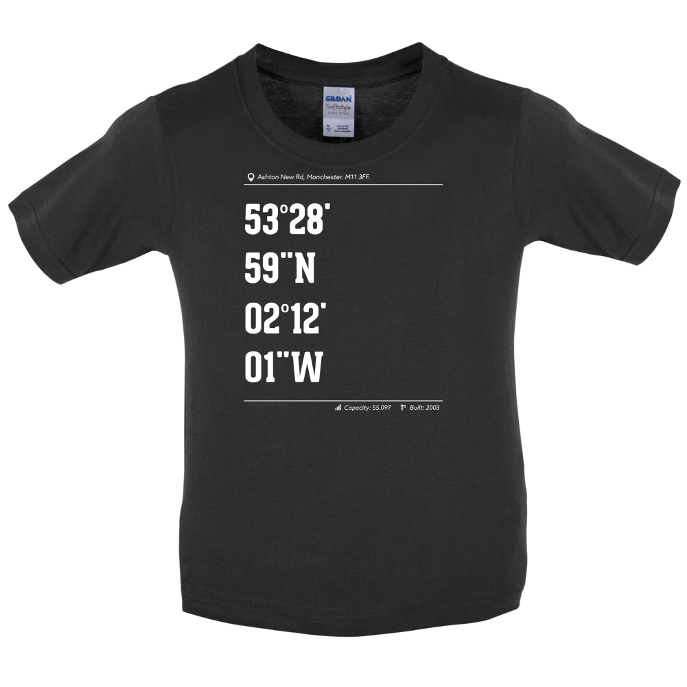 Stadium Coordinates Sky Blues Kids T Shirt