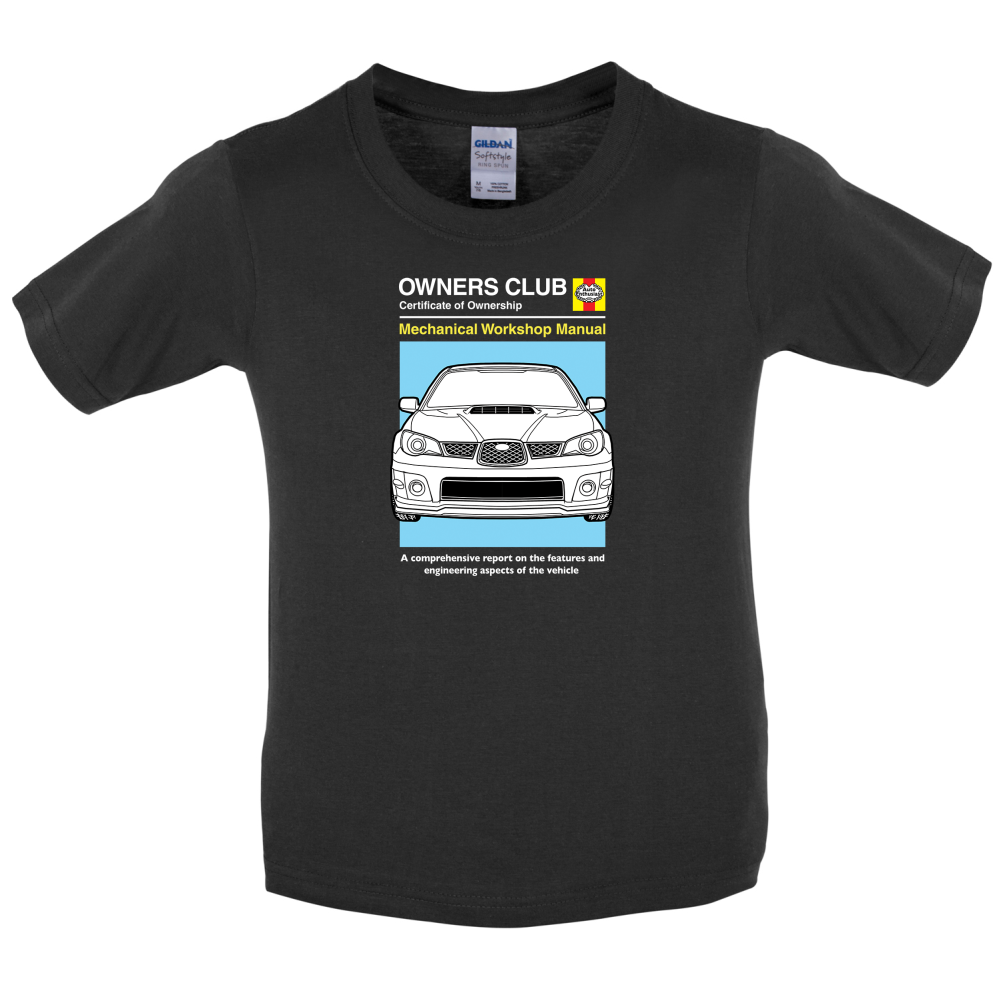 Car Owners Manual Impreza Kids T Shirt
