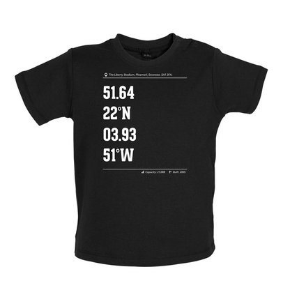 Stadium Coordinates Swansea Baby T Shirt