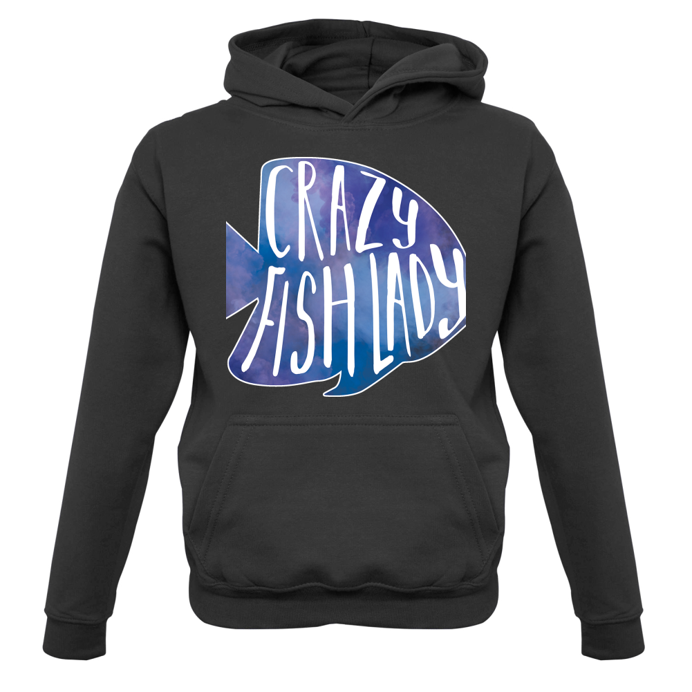 Crazy Fish Lady Kids T Shirt