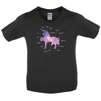 Unicorn Butchers Diagram Kids T Shirt