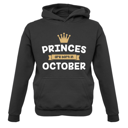 Princes Are Born In October Kids T Shirt