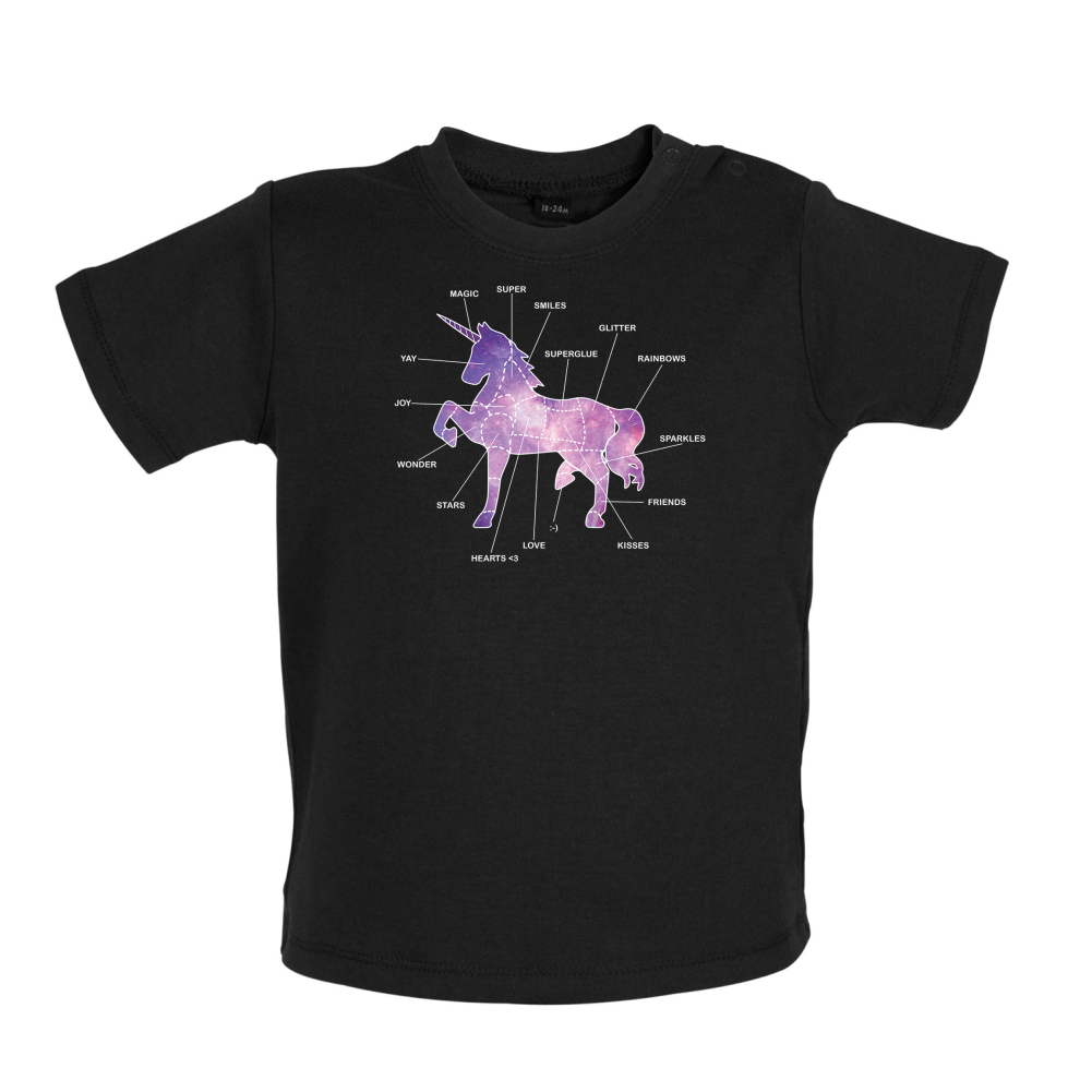 Unicorn Butchers Diagram Baby T Shirt