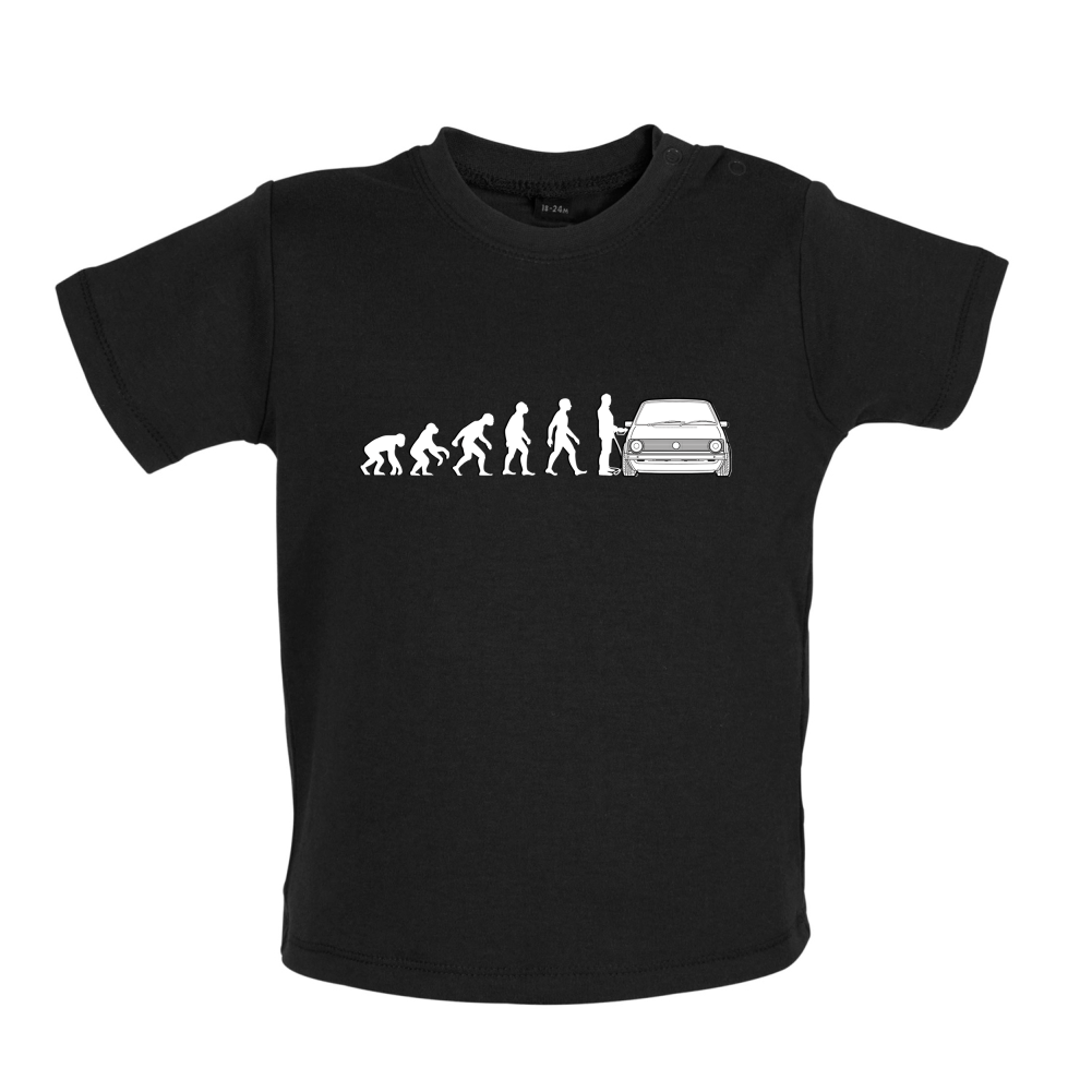 Evolution of Man Mk1 Golf Driver Baby T Shirt