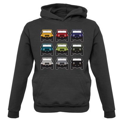 JW 9 Colour Car Grid Kids T Shirt