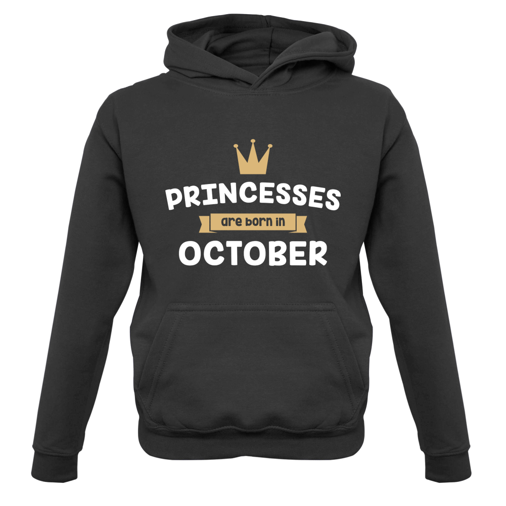 Princesses Are Born In October Kids T Shirt