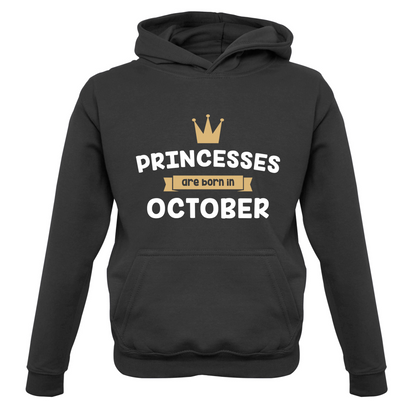 Princesses Are Born In October Kids T Shirt