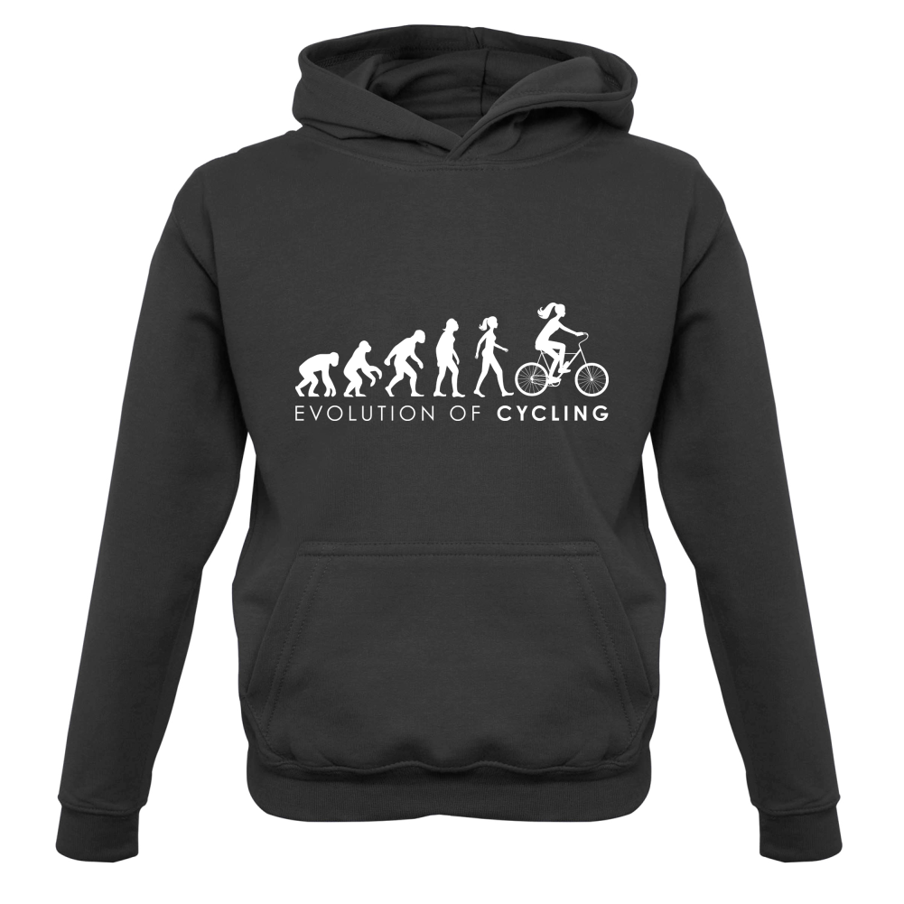Evolution Of Woman Cycling Kids T Shirt