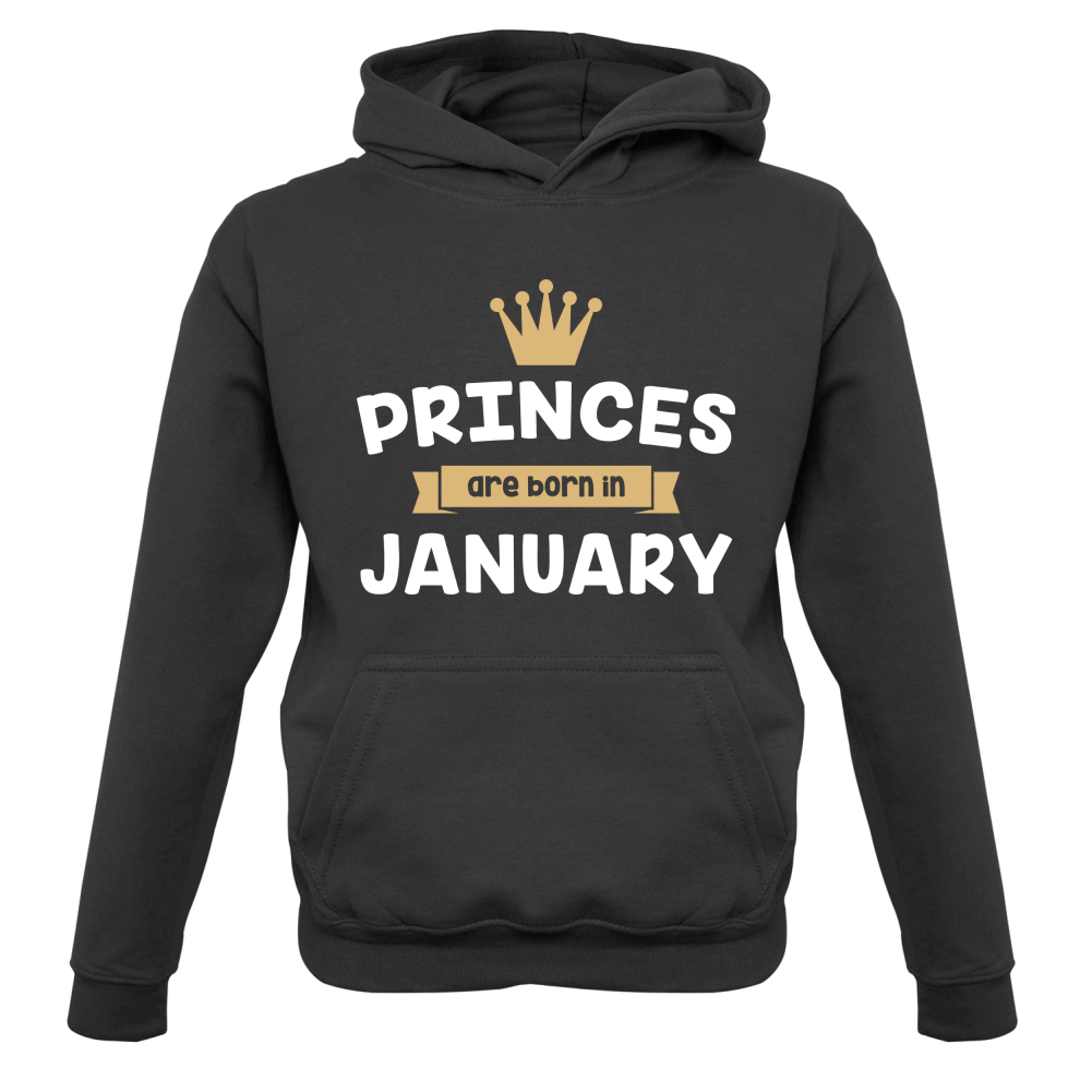 Princes Are Born In January Kids T Shirt