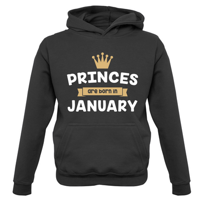 Princes Are Born In January Kids T Shirt