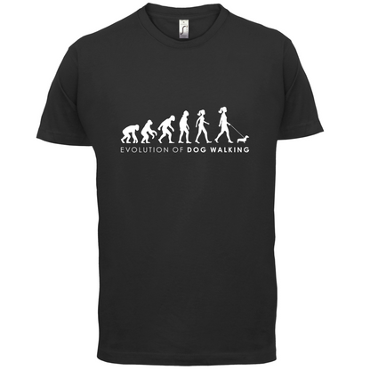 Evolution Of Woman Dog Walking T Shirt