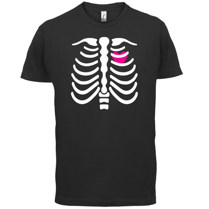 Pink Heart Skeleton T Shirt