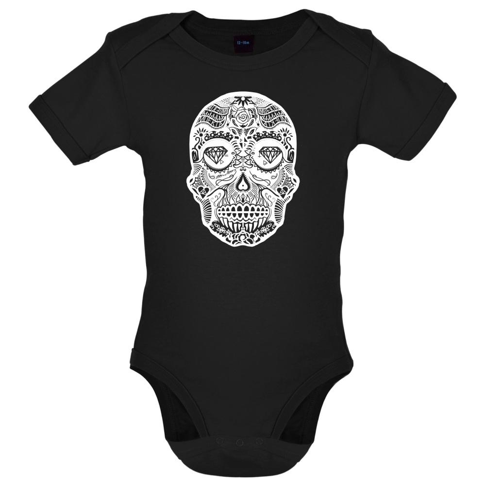 Mexican Sugar Candy Skull Baby T Shirt