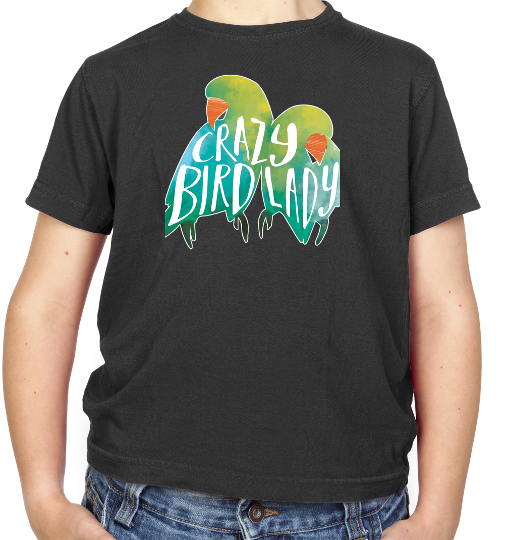 Crazy Bird Lady Kids T Shirt