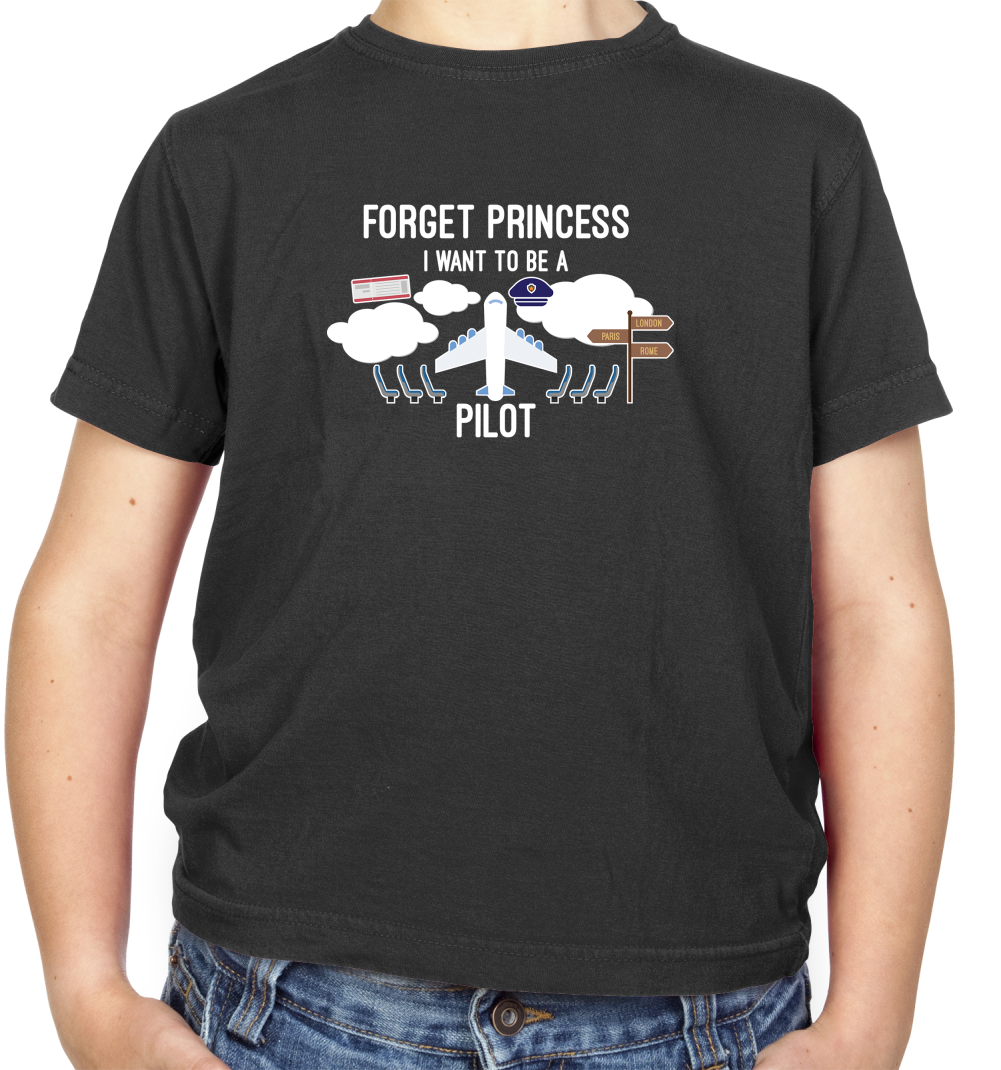 Forget Princess Pilot Kids T Shirt