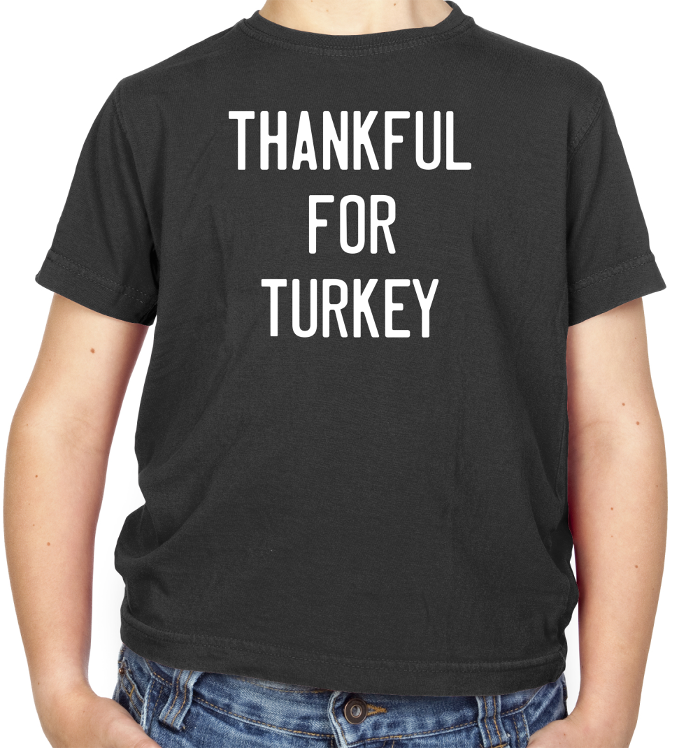 Thankful For Turkey Kids T Shirt