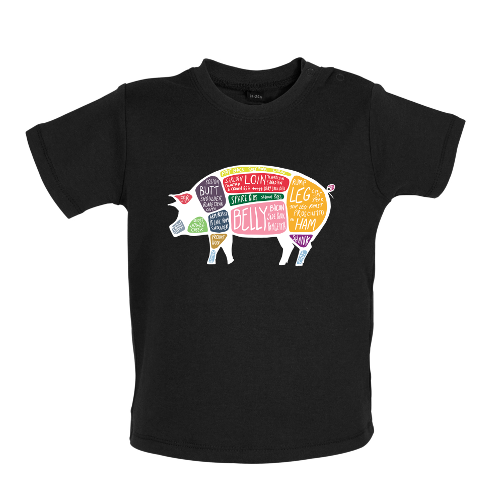 Butcher Pig Diagram Baby T Shirt