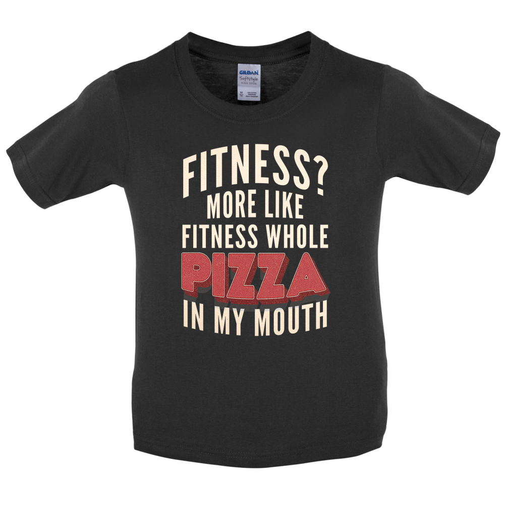 Fitness Pizza In My Mouth Kids T Shirt