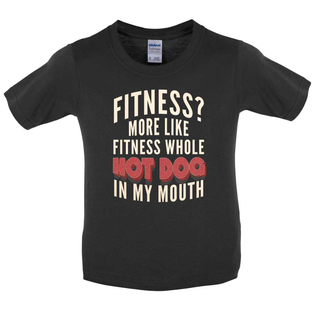 Fitness Hot Dog In My Mouth Kids T Shirt