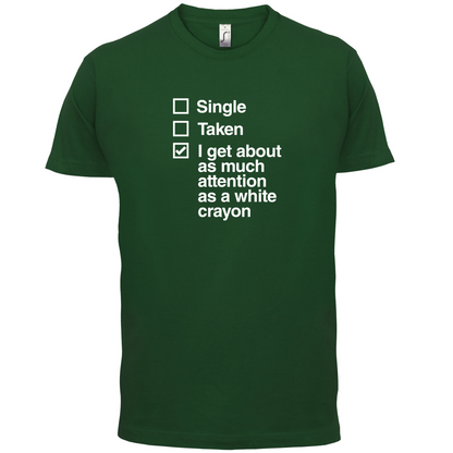 Single Taken White Crayon T Shirt