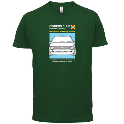 Car Owners Manual Golf MK1 T Shirt