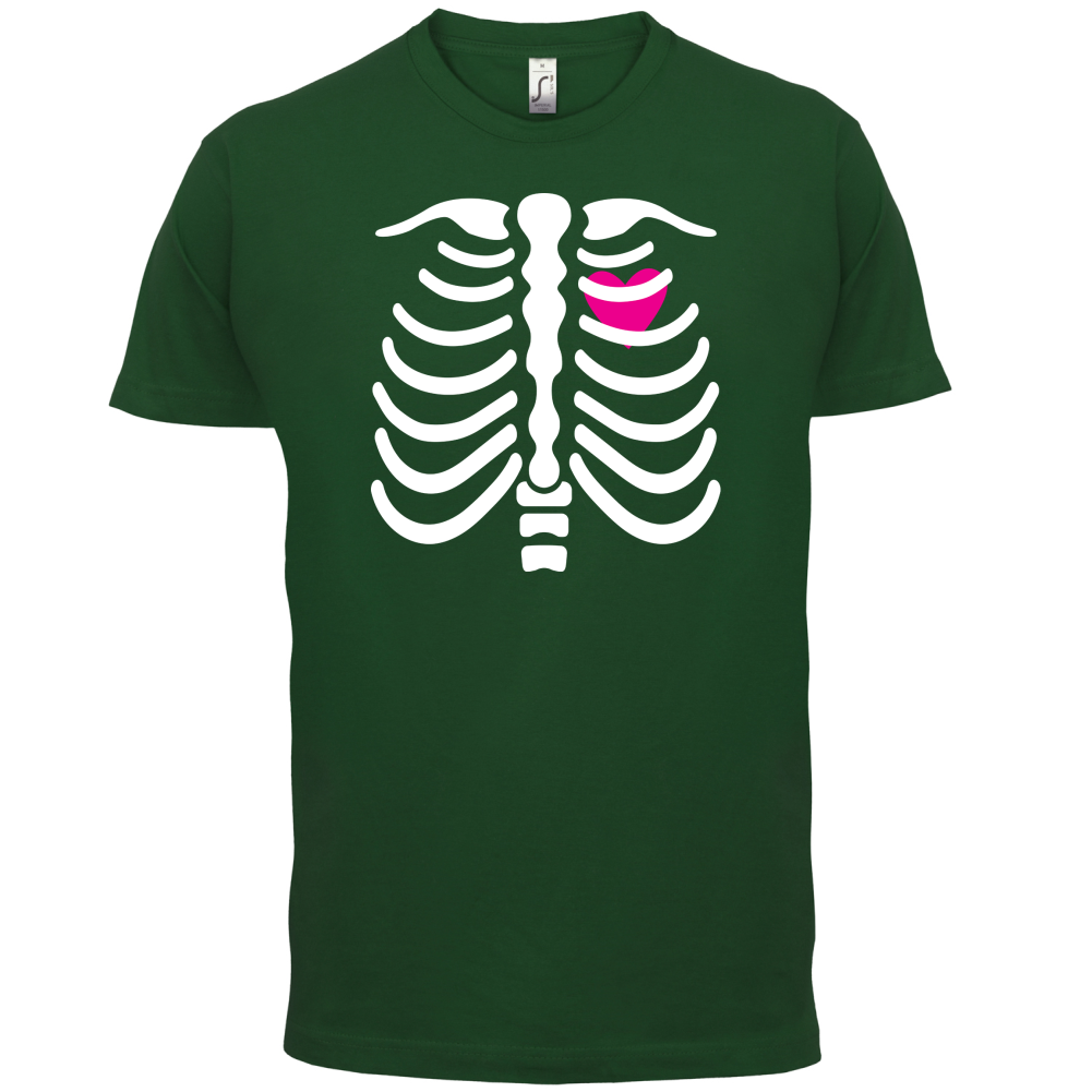 Pink Heart Skeleton T Shirt