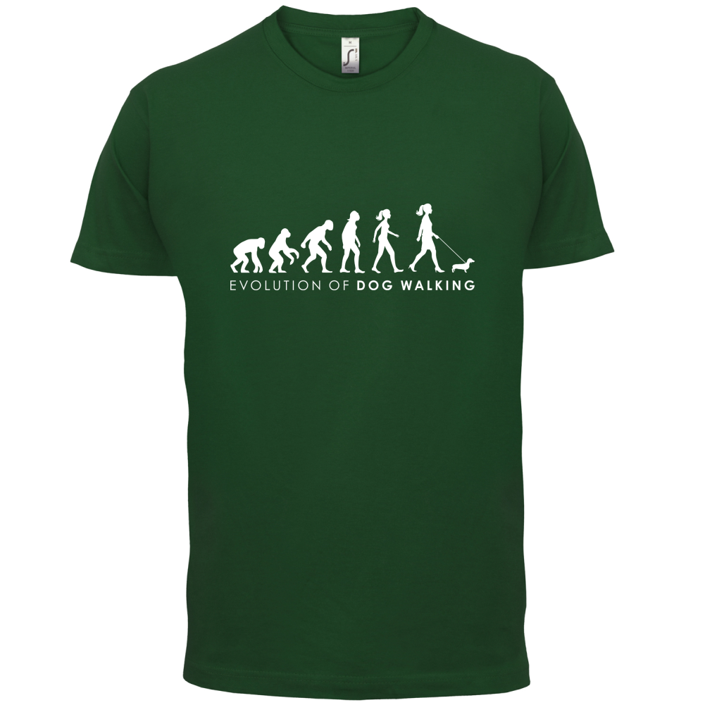 Evolution Of Woman Dog Walking T Shirt
