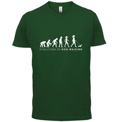 Evolution Of Woman Dog Walking T Shirt