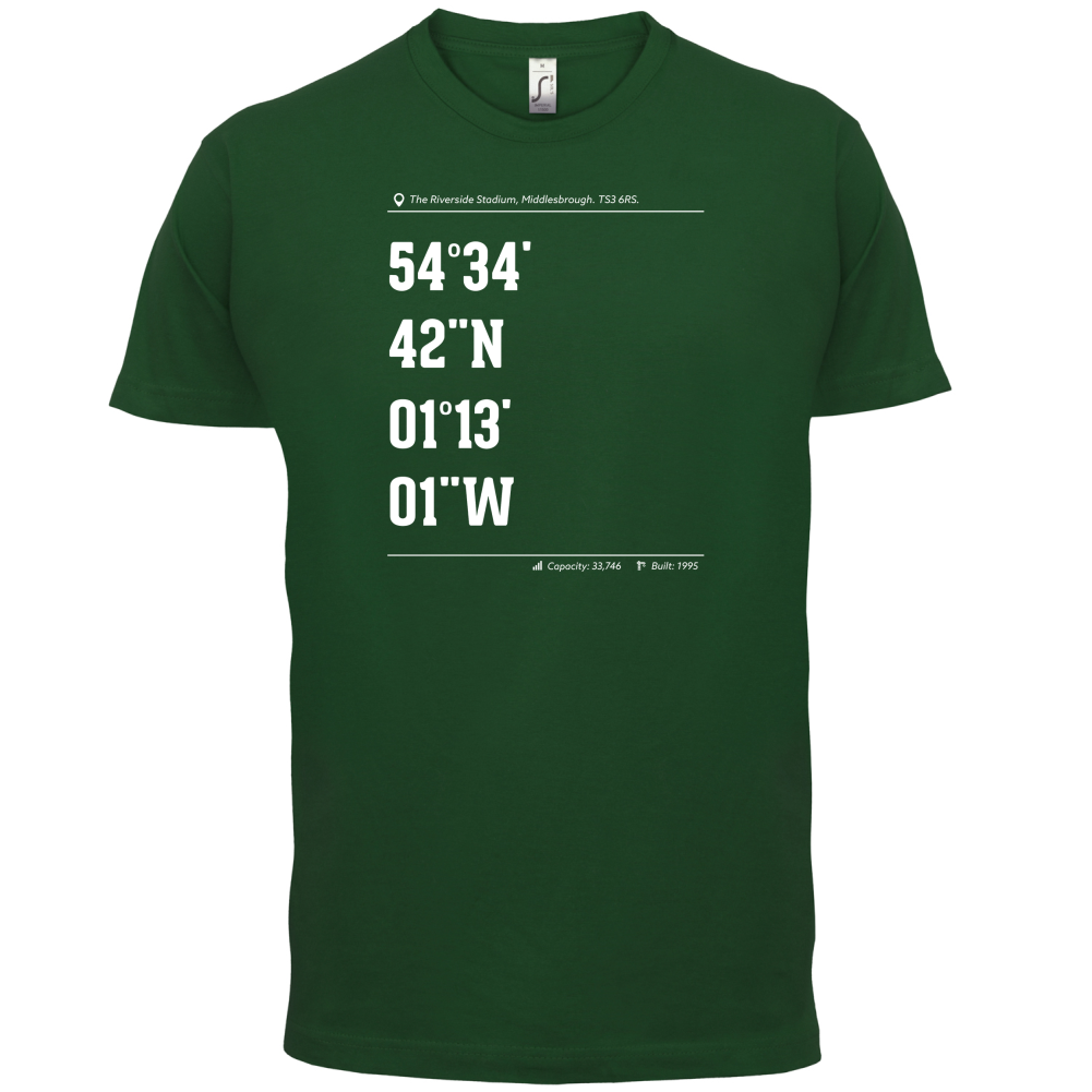 Stadium Coordinates Middlesborough T Shirt