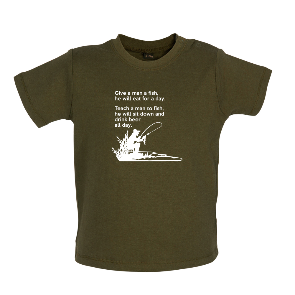 Fishing - He'll Drink Beer All Day Baby T Shirt