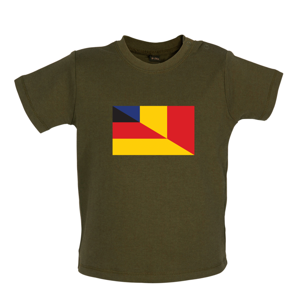 Half German Half Romanian Flag Baby T Shirt