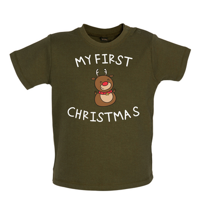 Reindeer First Xmas Baby T Shirt