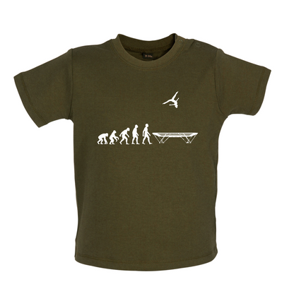 Evolution Of Man Trampolining Baby T Shirt
