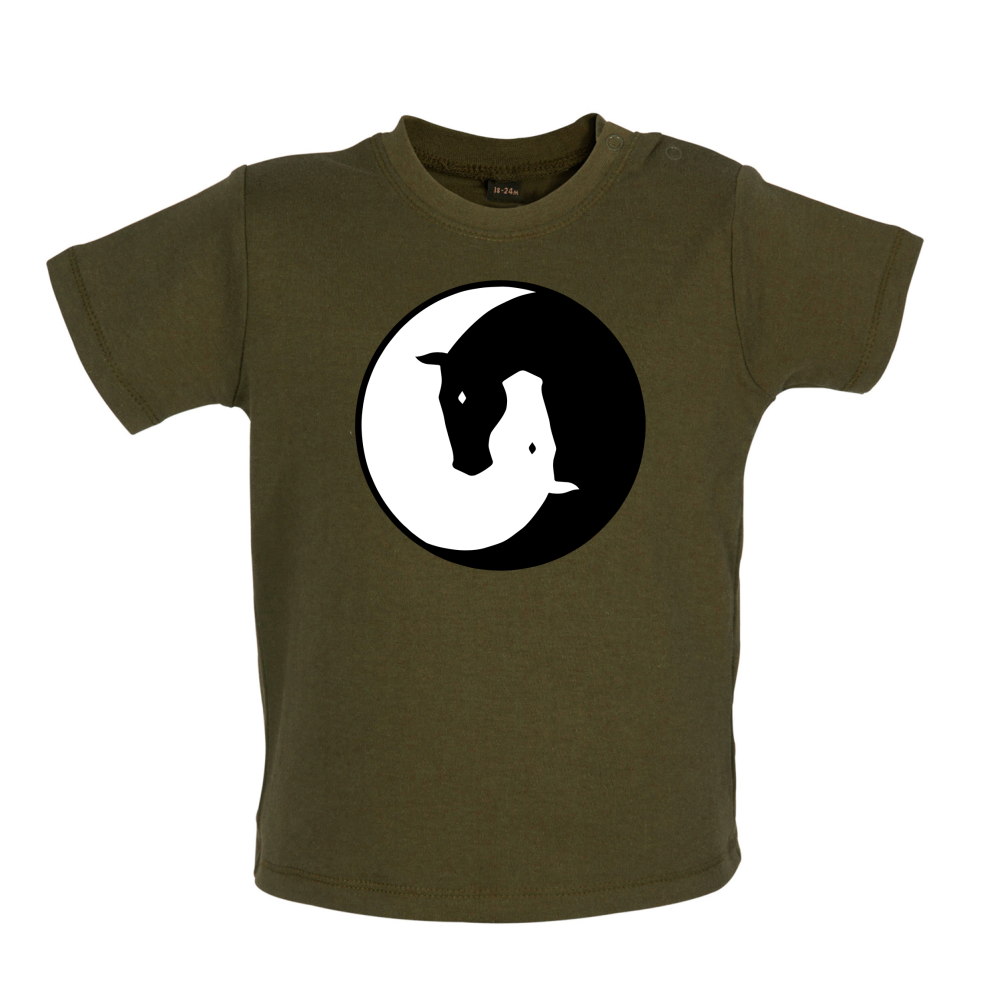 Yin Yang Horses Baby T Shirt