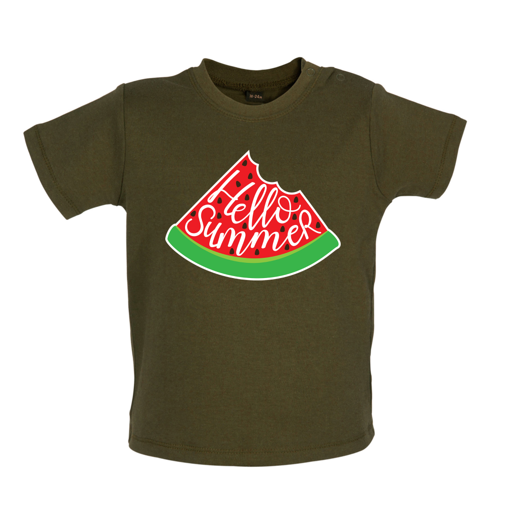 Hello Summer Watermelon Baby T Shirt