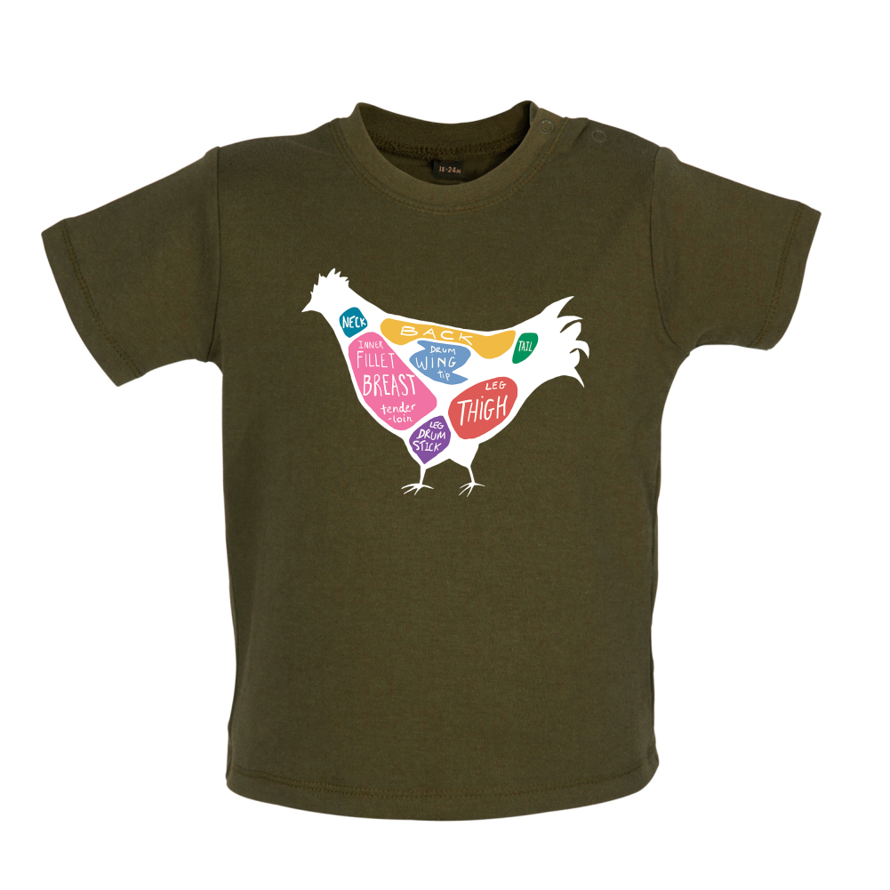 Butcher Chicken Diagram Baby T Shirt