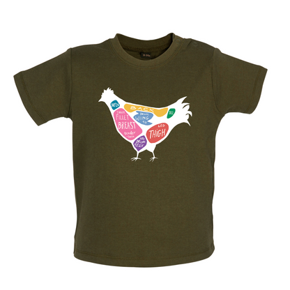 Butcher Chicken Diagram Baby T Shirt