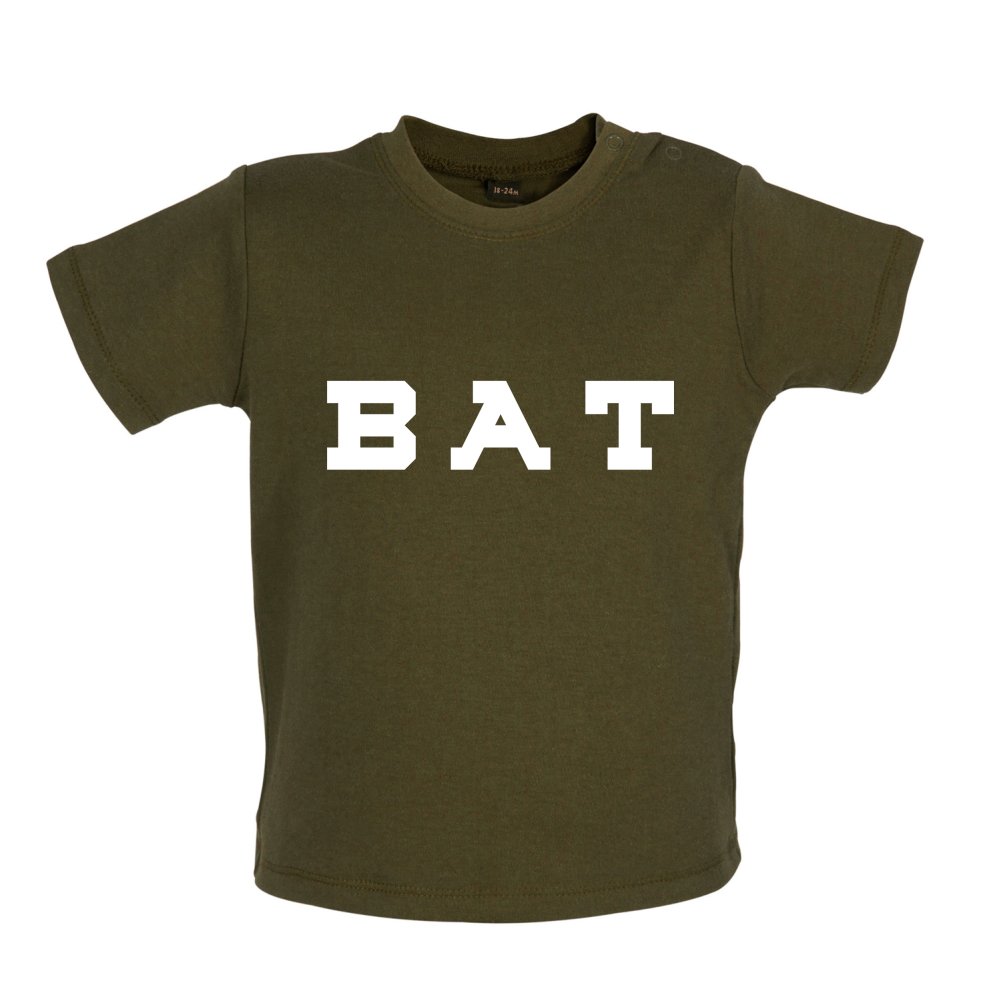 Justcie Bat College Style Baby T Shirt