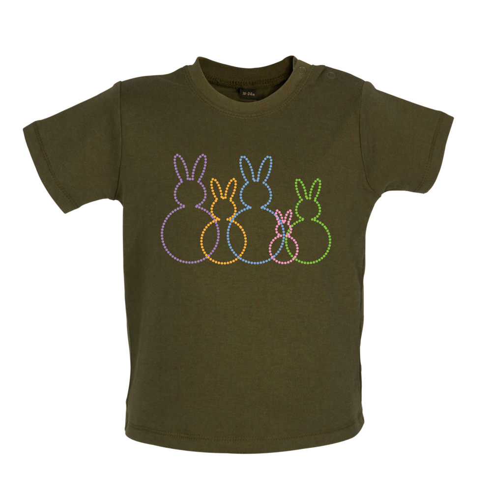 Bunny Family Outline Baby T Shirt