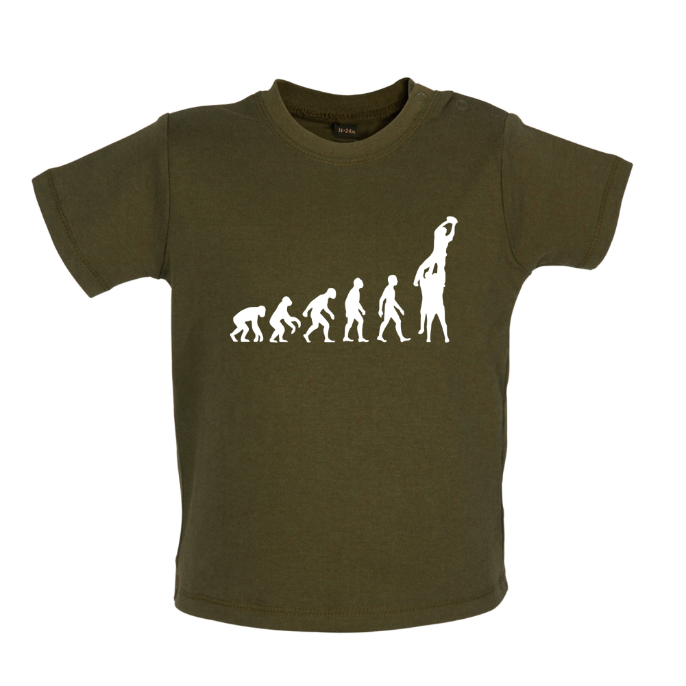Evolution of Rugby Line Out Baby T Shirt