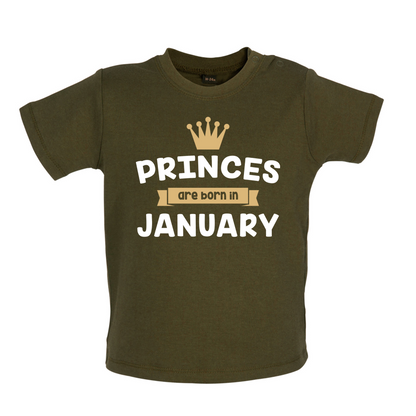 Princes Are Born In January Baby T Shirt