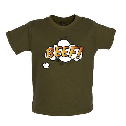 BEEF Word Art Baby T Shirt