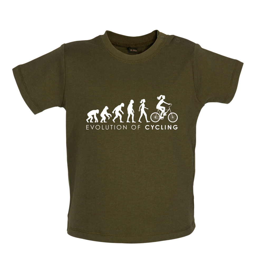 Evolution Of Woman Cycling Baby T Shirt