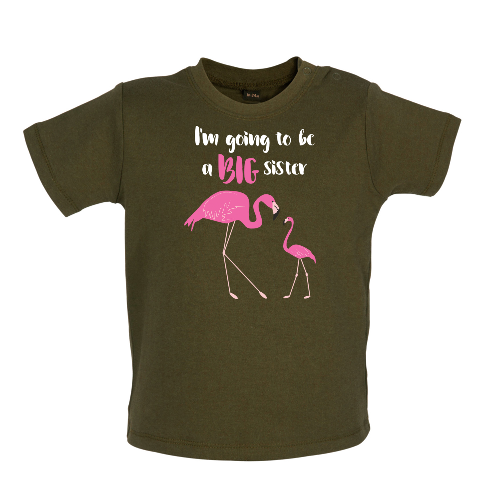 Big Sister Flamingo  Baby T Shirt