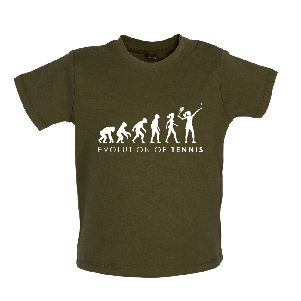 Evolution Of Woman Tennis Baby T Shirt
